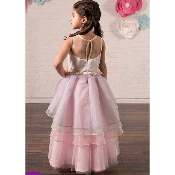Pink Unicorn Ruffle Accent A Line Dress - 2T - Picture 2 of 2